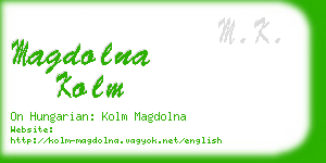 magdolna kolm business card